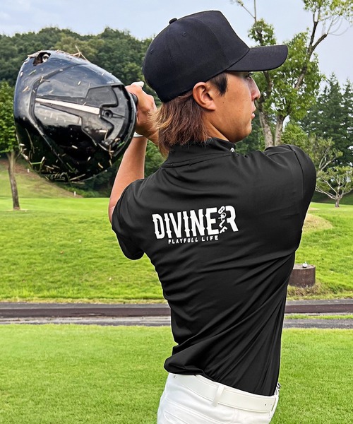 【DIVINER GOLF】バックロゴ半袖モックネック メンズ ゴルフウェア ゴルフ（Tシャツ/カットソー）｜DIVINER GOLF（ディバイナー ゴルフ）Tシャツ/カットソー