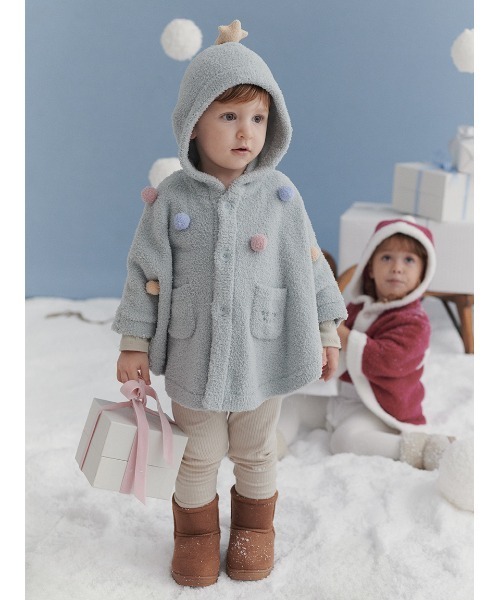 【HOLIDAY】【BABY】ベビモコポンチョ（ルームウェア/パジャマ）｜gelato pique（ジェラートピケ）
