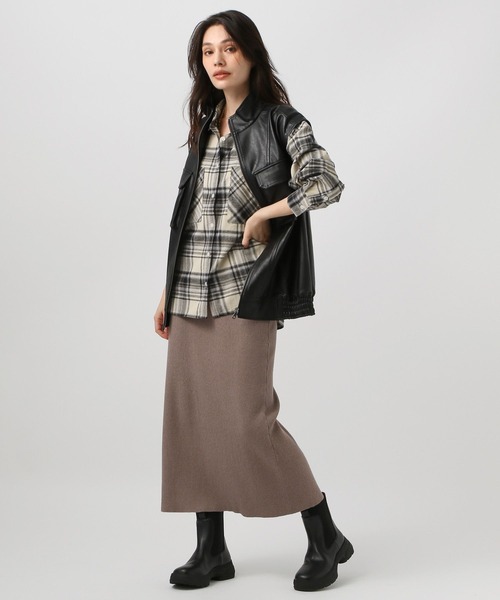 BAYFLOW（ベイフロー）の「[柔らかな風合い]ネルチェックシャツ（シャツ/ブラウス・レディース・ブルー/パープル/ブラック・FREE）」の7枚目の写真