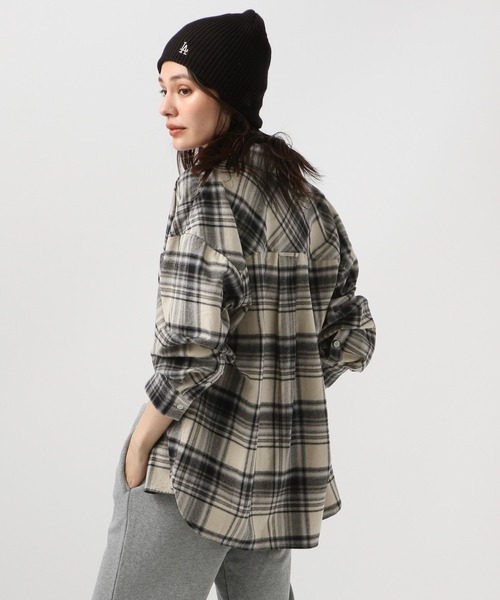 BAYFLOW（ベイフロー）の「[柔らかな風合い]ネルチェックシャツ（シャツ/ブラウス・レディース・ブルー/パープル/ブラック・FREE）」の11枚目の写真