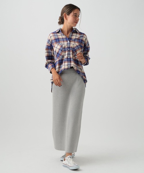 BAYFLOW（ベイフロー）の「[柔らかな風合い]ネルチェックシャツ（シャツ/ブラウス・レディース・ブルー/パープル/ブラック・FREE）」の13枚目の写真