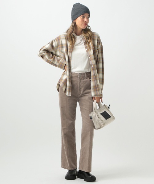 BAYFLOW（ベイフロー）の「[柔らかな風合い]ネルチェックシャツ（シャツ/ブラウス・レディース・ブルー/パープル/ブラック・FREE）」の17枚目の写真