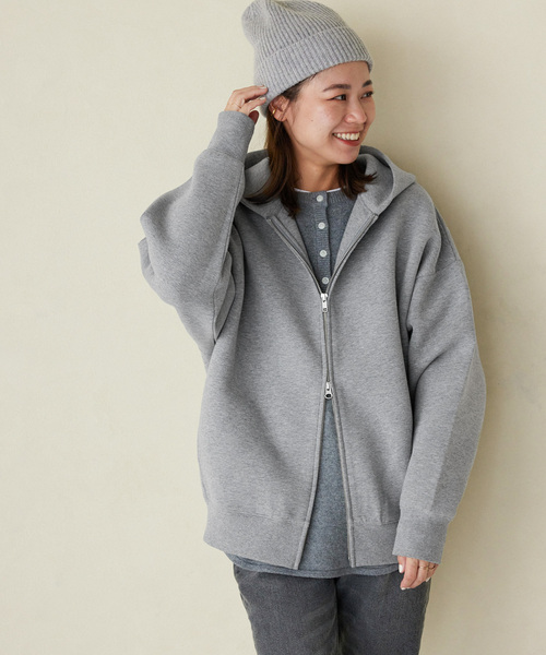 JOURNAL STANDARD relume（ジャーナルスタンダード　レリューム）の「《追加5》フーディーブルゾン（パーカー・レディース・チャコールグレー/アイボリー/スミクロ・FREE）」の16枚目の写真