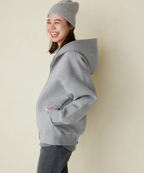 JOURNAL STANDARD relume（ジャーナルスタンダード　レリューム）の「《追加5》フーディーブルゾン（パーカー・レディース・チャコールグレー/アイボリー/スミクロ・FREE）」の12枚目の写真