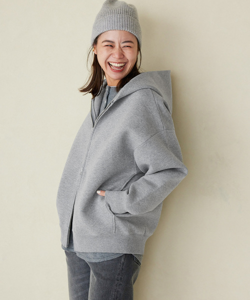 JOURNAL STANDARD relume（ジャーナルスタンダード　レリューム）の「《追加5》フーディーブルゾン（パーカー・レディース・チャコールグレー/アイボリー/スミクロ・FREE）」の5枚目の写真