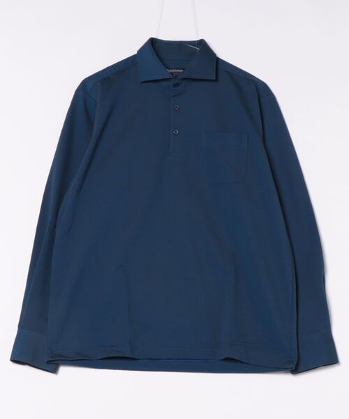 Blue Standard (ブルースタンダード)の「【BLUE STANDARD/ブルースタンダード】吸水速乾、イージーケア、 ピンポイント消臭 アルティマニットプルオーバーシャツ(シャツ/ブラウス・メンズ・ブラック/ネイビー/オフホワイト・MEDIUM/LARGE/X-LARGE)」の1枚目の写真