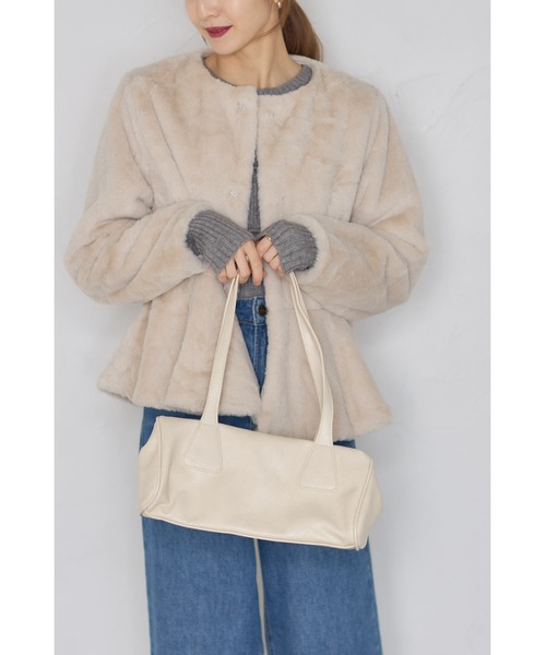 &. NOSTALGIA（アンドドットノスタルジア）の「【ZOZO限定】ペプラムファージャケット（その他アウター・レディース・グレー/アイボリー・M）」の16枚目の写真