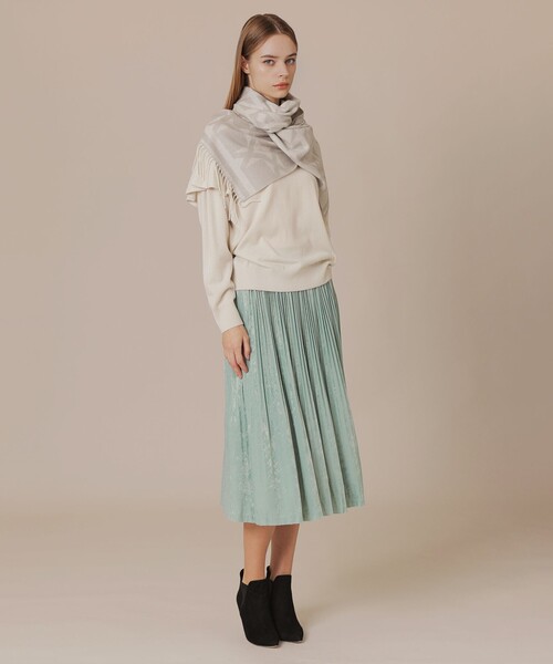 MACKINTOSH LONDON（マッキントッシュ ロンドン）の「【婦人画報掲載】アンドリューカシミヤマフラー（マフラー・レディース・ライトブルー/オフホワイト・FREE）」の3枚目の写真