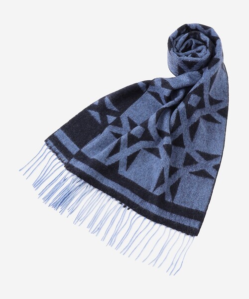 MACKINTOSH LONDON（マッキントッシュ ロンドン）の「【婦人画報掲載】アンドリューカシミヤマフラー（マフラー・レディース・ライトブルー/オフホワイト・FREE）」の9枚目の写真