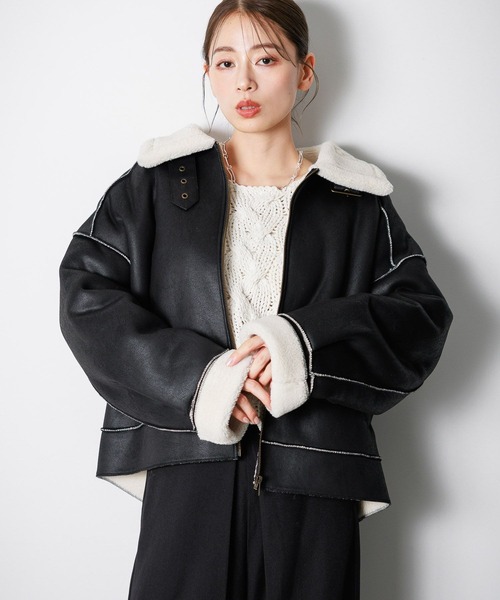 LANEUS/ラネウス】 KNITTED BOMBER JACKET