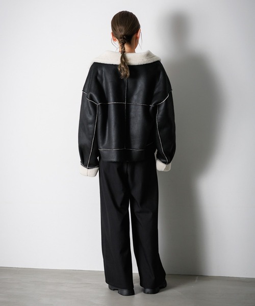 LAKOLE（ラコレ）の「フェイクムートンブルゾン / 137555（ブルゾン・レディース・ブラック/ブラウン・FREE）」の6枚目の写真