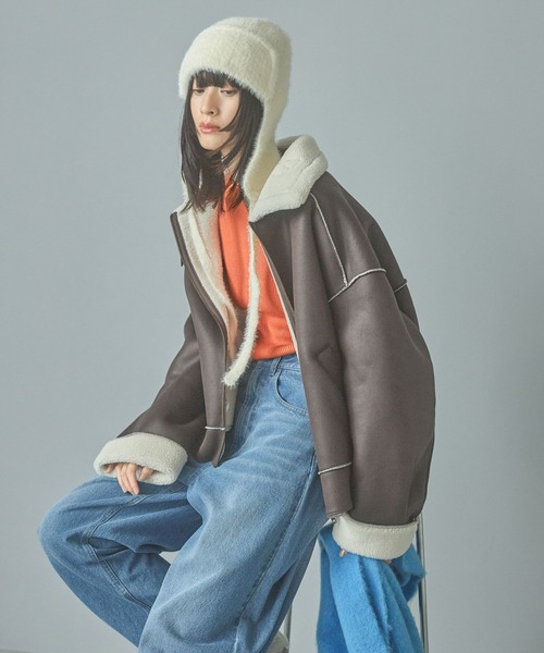 セール】フェイクムートンブルゾン / 137555（ブルゾン）｜LAKOLE