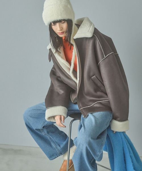 セール】フェイクムートンブルゾン / 137555（ブルゾン）｜LAKOLE