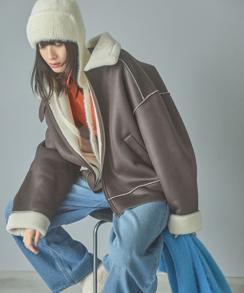 セール】フェイクムートンブルゾン / 137555（ブルゾン）｜LAKOLE