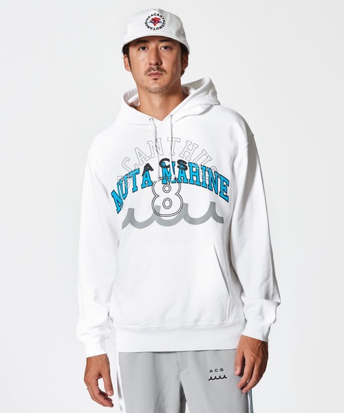 ACANTHUS（アカンサス）の「ACANTHUS x muta:mutaMulti Logo Hooded Sweatshirt（パーカー・メンズ・ブルー/ブラック/ホワイト・S/M/L/XL）」の2枚目の写真
