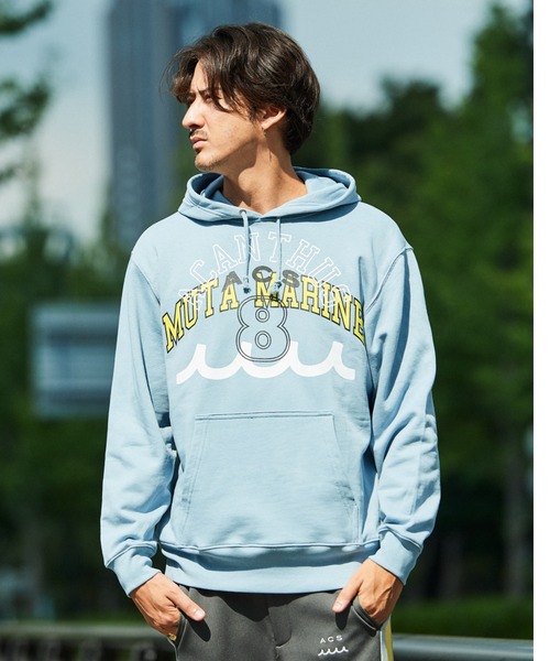 ACANTHUS（アカンサス）の「ACANTHUS x muta:mutaMulti Logo Hooded Sweatshirt（パーカー・メンズ・ブルー/ブラック/ホワイト・S/M/L/XL）」の3枚目の写真