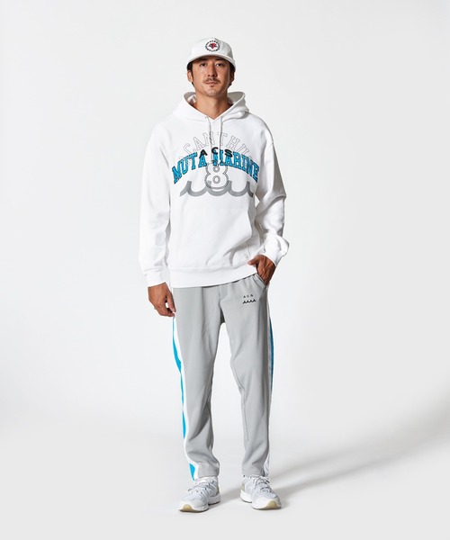ACANTHUS（アカンサス）の「ACANTHUS x muta:mutaMulti Logo Hooded Sweatshirt（パーカー・メンズ・ブルー/ブラック/ホワイト・S/M/L/XL）」の5枚目の写真