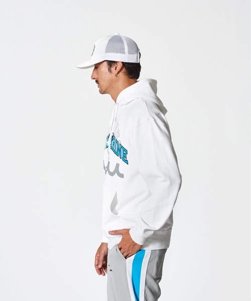 ACANTHUS（アカンサス）の「ACANTHUS x muta:mutaMulti Logo Hooded Sweatshirt（パーカー・メンズ・ブルー/ブラック/ホワイト・S/M/L/XL）」の8枚目の写真
