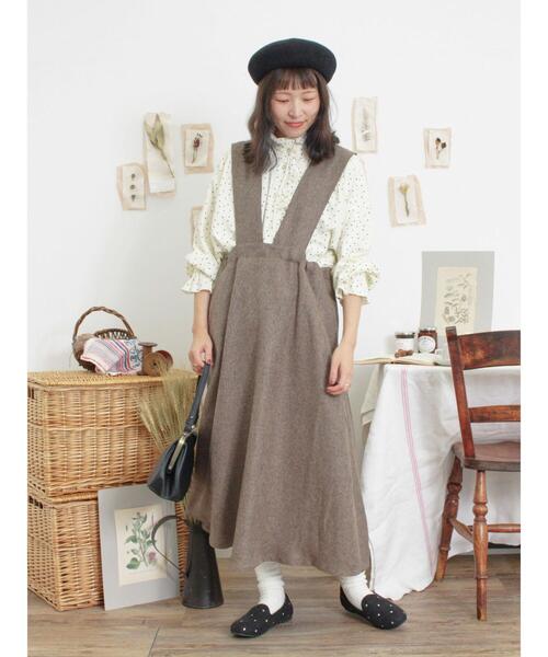 Samansa Mos2（サマンサ モスモス）の「【抗菌防臭】ドット柄襟フリルブラウス（シャツ/ブラウス・レディース・キャメル/キナリ/ブラック・F）」の10枚目の写真