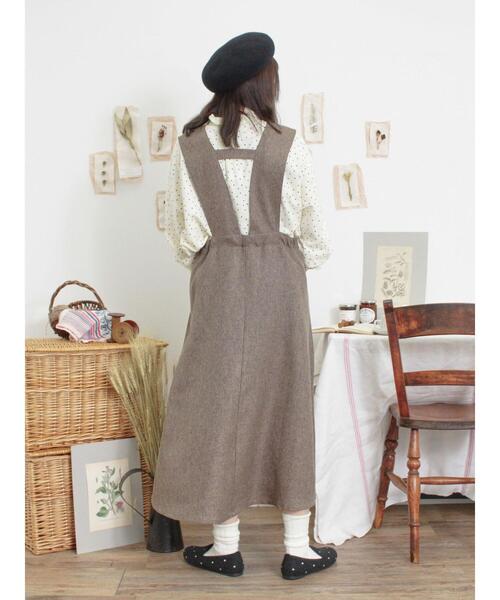 Samansa Mos2（サマンサ モスモス）の「【抗菌防臭】ドット柄襟フリルブラウス（シャツ/ブラウス・レディース・キャメル/キナリ/ブラック・F）」の13枚目の写真