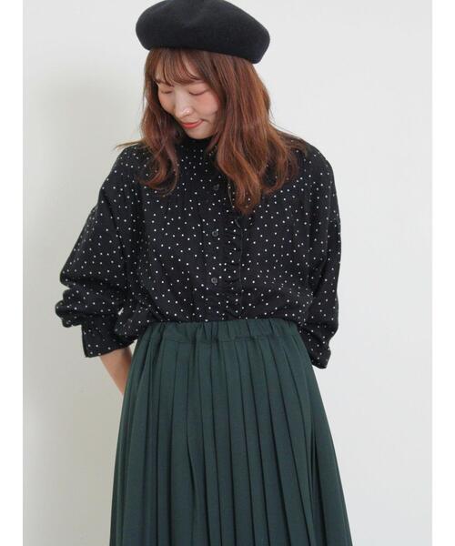 Samansa Mos2（サマンサ モスモス）の「【抗菌防臭】ドット柄襟フリルブラウス（シャツ/ブラウス・レディース・キャメル/キナリ/ブラック・F）」の17枚目の写真