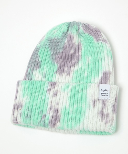 BAYFLOW（ベイフロー）の「タイダイ柄ニットワッチ(KIDS)（ニットキャップ/ビーニー・キッズ・イエロー/グリーン・FREE）」の2枚目の写真