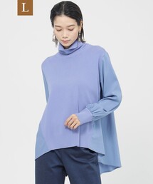 【L】【1枚で着映える!】【カタログ掲載品】【ウォッシャブル】ブラウスコンビプルオーバーニット