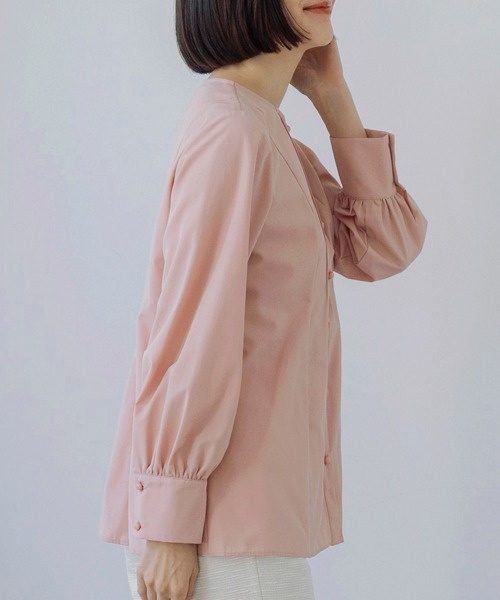 SONO/ソーノ】ライトグログランピンタックフラブラウス（シャツ