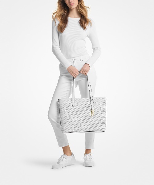 【セール】ELIZA ウーヴン レザー トート エクストララージ（トートバッグ）｜MICHAEL KORS（マイケルコース）