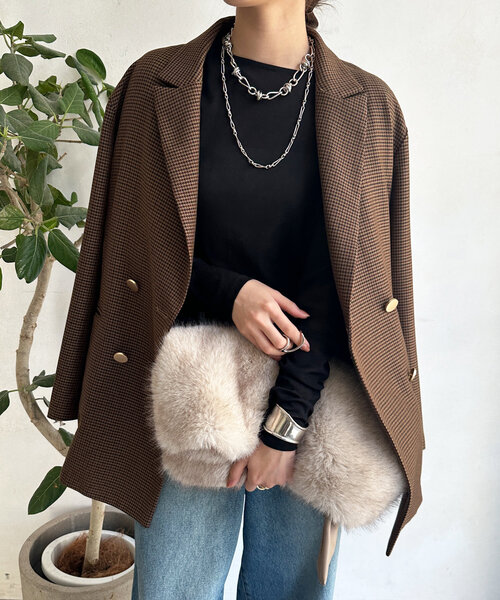 DouDou（ドゥドゥ）の「シアーラウンドTEE（Tシャツ/カットソー・レディース・グレー/ブラック/アイボリー/ブラウン/ホワイト/ベビーピンク/サックスブルー/ネイビー・FREE）」の15枚目の写真