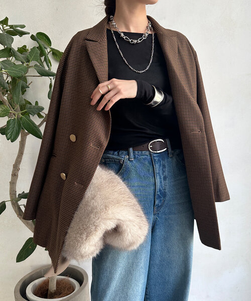 DouDou（ドゥドゥ）の「シアーラウンドTEE（Tシャツ/カットソー・レディース・グレー/ブラック/アイボリー/ブラウン/ホワイト/ベビーピンク/サックスブルー/ネイビー・FREE）」の14枚目の写真