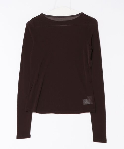 DouDou（ドゥドゥ）の「シアーラウンドTEE（Tシャツ/カットソー・レディース・グレー/ブラック/アイボリー/ブラウン/ホワイト/ベビーピンク/サックスブルー/ネイビー・FREE）」の9枚目の写真