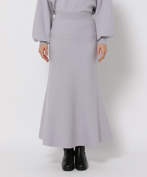 mysty woman（ミスティウーマン）の「マーメイドニットスカート   252077（スカート・レディース・グレイッシュベージュ/ブラック/ライトグレー・FREE）」の5枚目の写真