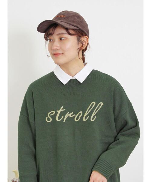 Samansa Mos2(サマンサ モスモス)の「ロゴ刺繍ニット(ニット/セーター・レディース・グリーン/キナリ/マスタード/チャコールグレー・F)」の10枚目の写真