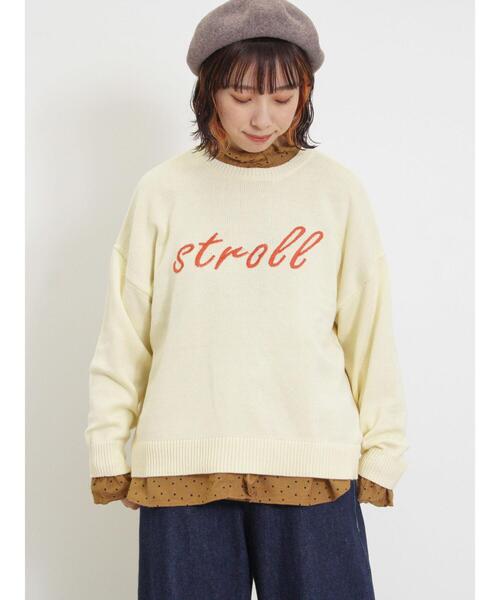 Samansa Mos2(サマンサ モスモス)の「ロゴ刺繍ニット(ニット/セーター・レディース・グリーン/キナリ/マスタード/チャコールグレー・F)」の22枚目の写真