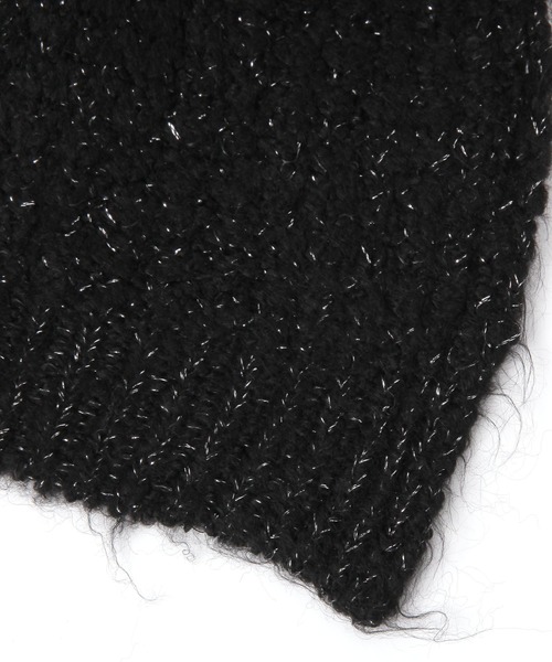 LEPSIM（レプシィム）の「ラメニットストール　152656（ストール/ショール・レディース・ブラック/チャコールグレー・ONE SIZE）」の3枚目の写真