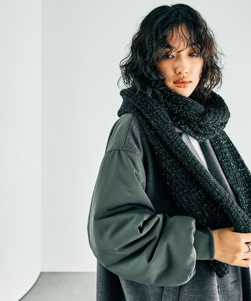 LEPSIM（レプシィム）の「ラメニットストール　152656（ストール/ショール・レディース・ブラック/チャコールグレー・ONE SIZE）」の17枚目の写真