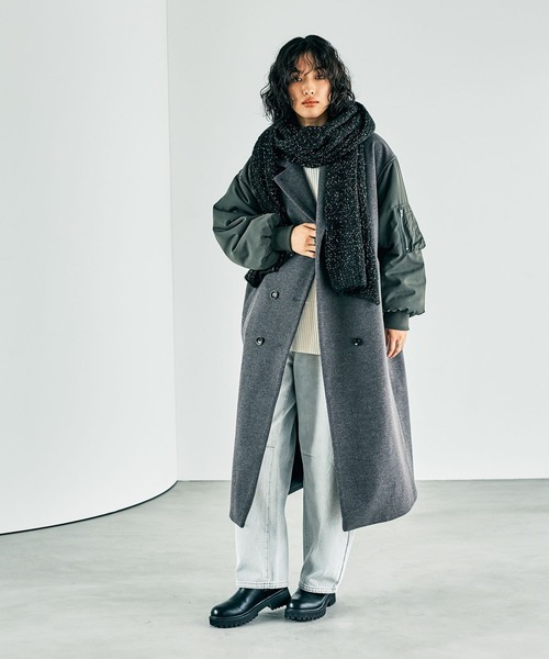 LEPSIM（レプシィム）の「ラメニットストール　152656（ストール/ショール・レディース・ブラック/チャコールグレー・ONE SIZE）」の15枚目の写真