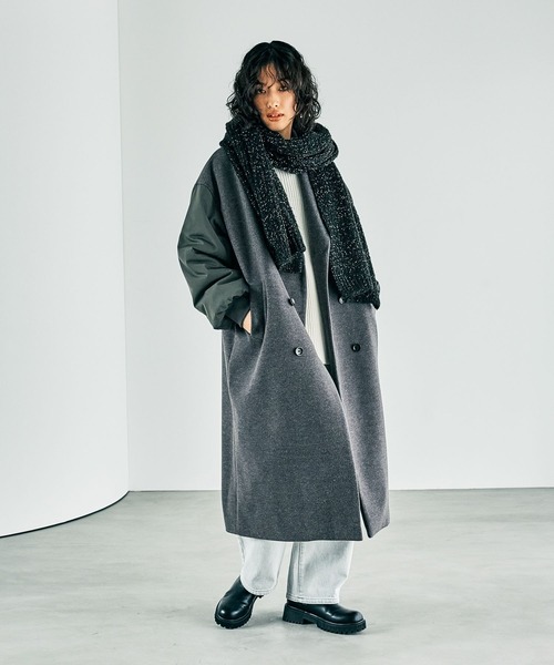 LEPSIM（レプシィム）の「ラメニットストール　152656（ストール/ショール・レディース・ブラック/チャコールグレー・ONE SIZE）」の14枚目の写真