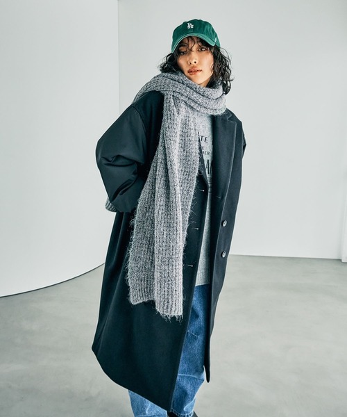 LEPSIM（レプシィム）の「ラメニットストール　152656（ストール/ショール・レディース・ブラック/チャコールグレー・ONE SIZE）」の11枚目の写真