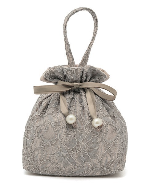 SOUBIEN（ソウビエン）の「巾着バッグ　【floro by SOUBIEN】（和装小物・レディース・ピンク系/アイボリー系/グレイッシュベージュ・FREE）」の2枚目の写真