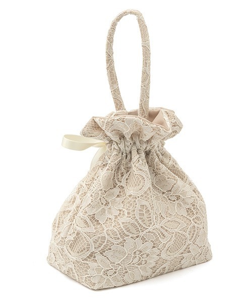 SOUBIEN（ソウビエン）の「巾着バッグ　【floro by SOUBIEN】（和装小物・レディース・ピンク系/アイボリー系/グレイッシュベージュ・FREE）」の6枚目の写真