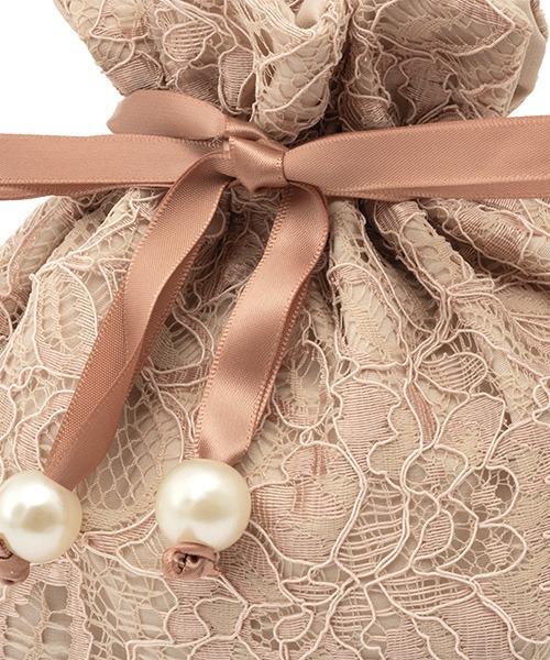 SOUBIEN（ソウビエン）の「巾着バッグ　【floro by SOUBIEN】（和装小物・レディース・ピンク系/アイボリー系/グレイッシュベージュ・FREE）」の7枚目の写真