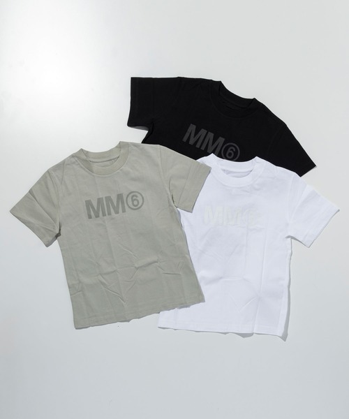 MM6 Maison Margiela（ｴﾑｴﾑｼｯｸｽ ﾒｿﾞﾝ ﾏﾙｼﾞｪﾗ）の「MM6 Maison Margiela(エムエムシックス メゾン マルジェラ)Kids & Junior ブランドロゴ半袖Tシャツカットソー3枚セット（Tシャツ/カットソー・キッズ・ライトグリーン/ホワイト・4Y/6Y/8Y/10Y/12Y/14Y/16Y）」の2枚目の写真