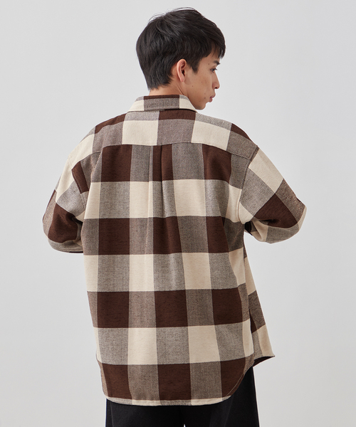 B.C STOCK（ベーセーストック）の「モールチェックリラックスシャツ（シャツ/ブラウス・メンズ・ブルー系その他/ブラウン/グリーン・MEDIUM/LARGE）」の7枚目の写真