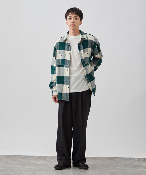 B.C STOCK（ベーセーストック）の「モールチェックリラックスシャツ（シャツ/ブラウス・メンズ・ブルー系その他/ブラウン/グリーン・MEDIUM/LARGE）」の8枚目の写真