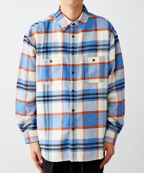 B.C STOCK（ベーセーストック）の「モールチェックリラックスシャツ（シャツ/ブラウス・メンズ・ブルー系その他/ブラウン/グリーン・MEDIUM/LARGE）」の17枚目の写真