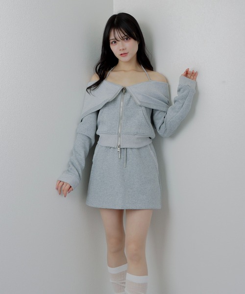 パーカー 2WAY HOODIE トップス レディース 早い者勝ち X-girl BUTTERFLY ZIP UP HOODIE 主役級トップス (X