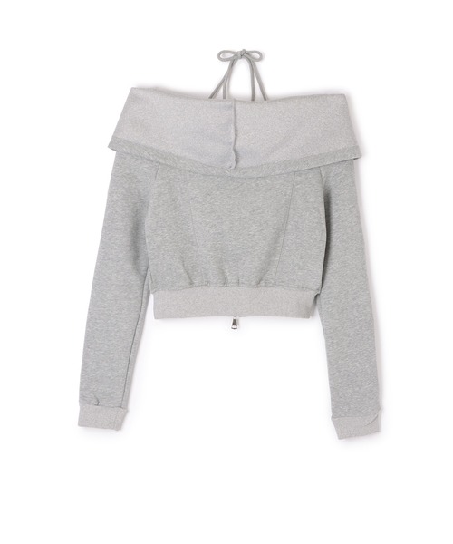 M DOLLY(エムドリー)の「off shoulder zip hoodie tops/オフショルダージップフーディトップス(パーカー・レディース・ブラウン/グレー/ブラック・M/L/S)」の19枚目の写真