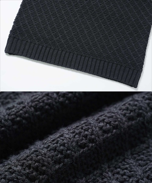 jiggys shop(ジギーズショップ)の「ショルダーボタン アーガイルダイアモンドワッフルニットセーター(ニット/セーター・メンズ・ブルー/ブラック/ライトベージュ・MEDIUM/LARGE/X-LARGE)」の7枚目の写真